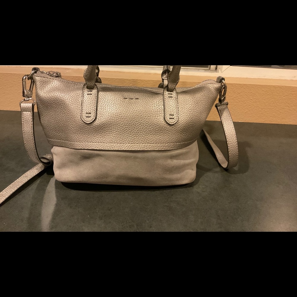 Splendid hand bag in grey Suede & leather